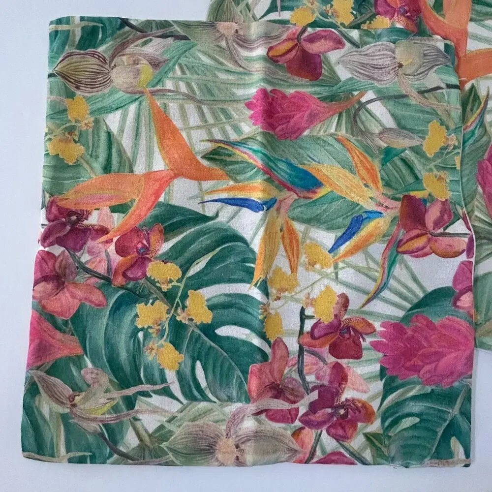 Tropical Pillow Cover Set of 3 Floral Flowers Island Coastal Beach Palms